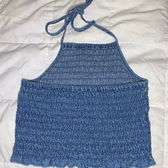 America Eagle Jean Halter-Top with Ruffles - Picture 3 of 4